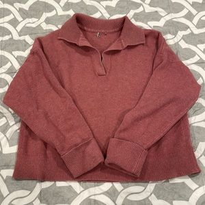 Mauve V-Neck Sweater, Size M
